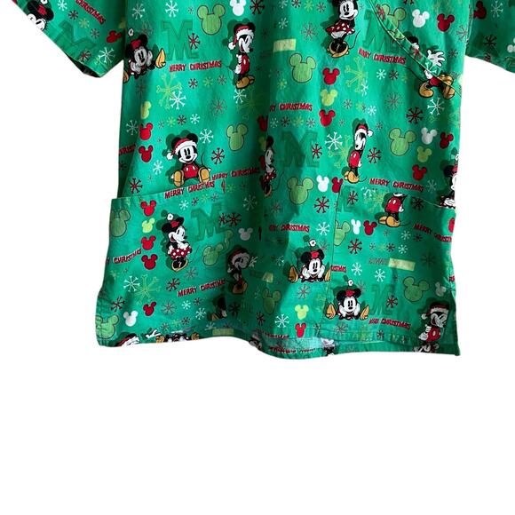 Micky Mouse Christmas Scrubs Disney Top L Medical Uniform Nurse Workwear Dental‎ - Picture 7 of 10